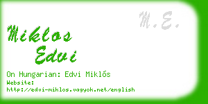 miklos edvi business card